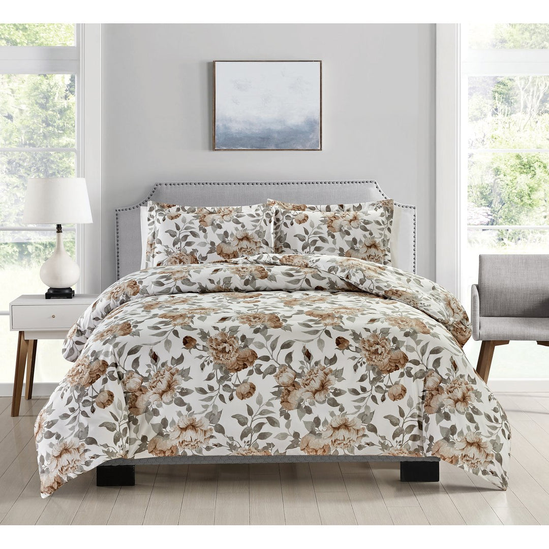 Bibb Home 4 pc Duvet and Down Alternative Comforter Set Image 1