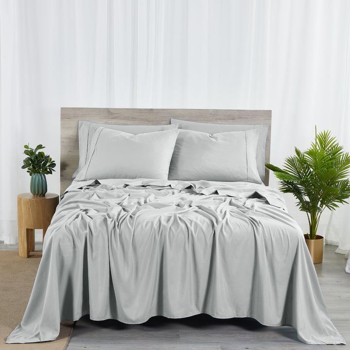 Bibb Home Bamboo Sheet Set 2000 Count 6-Piece Deep Pocket Soft Cool King Image 1