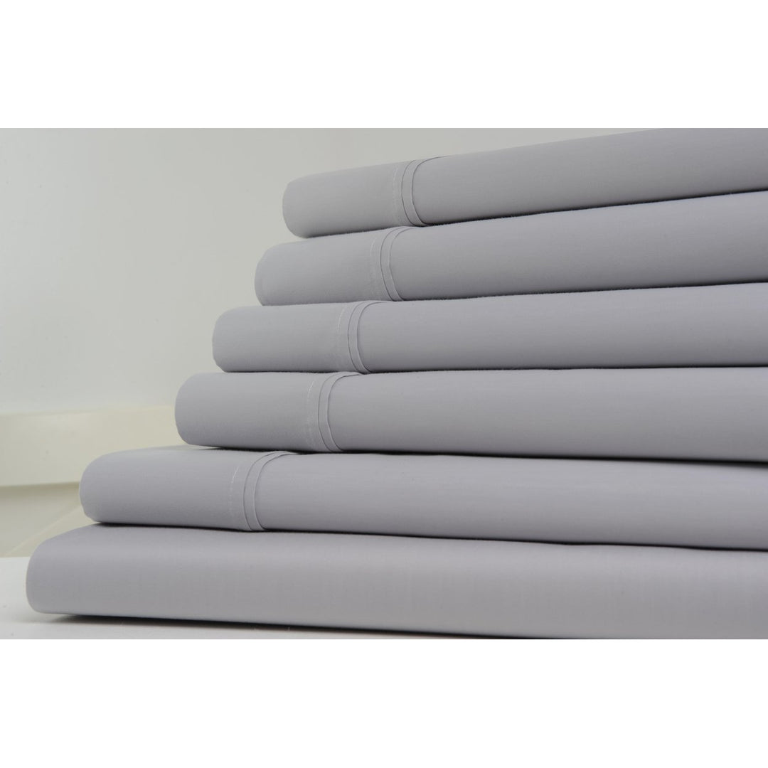 Kathy Ireland 1200 Thread Count Cotton Rich Sheet Set Queen Grey 6 Pieces Image 1