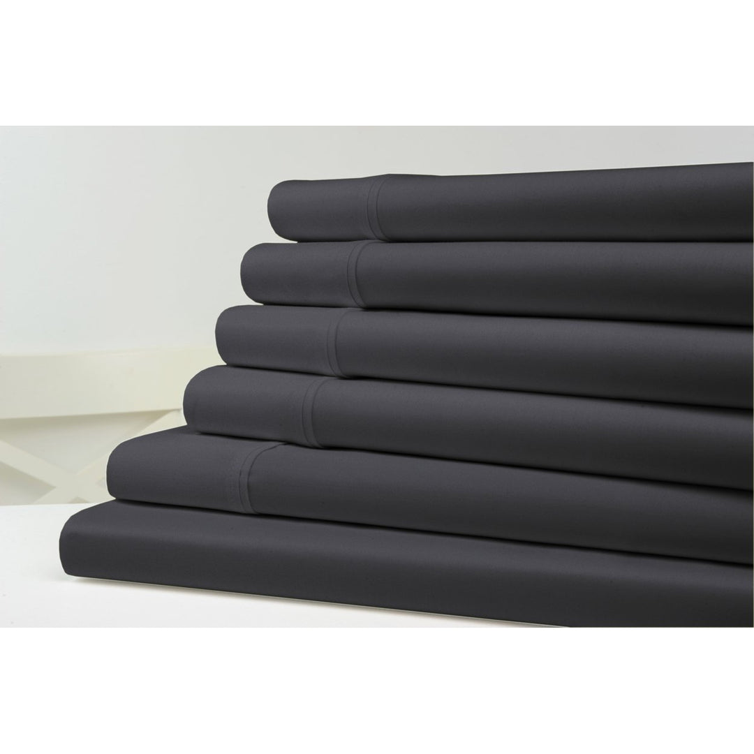 Kathy Ireland 1200 Thread Count Cotton Rich Sheet Set Queen Grey 6 Pieces Image 1