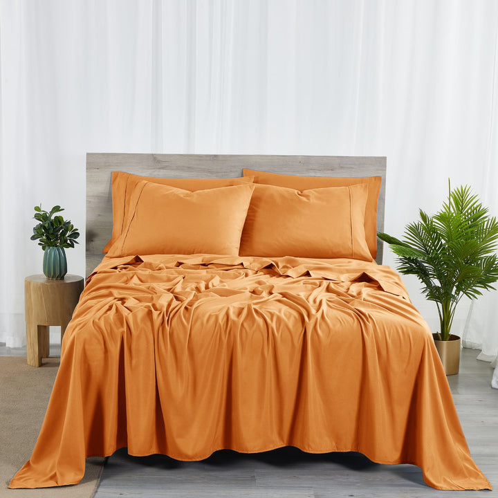 Bibb Home Bamboo Sheet Set 2000 Count 6-Piece Deep Pocket Soft Cool King Image 1