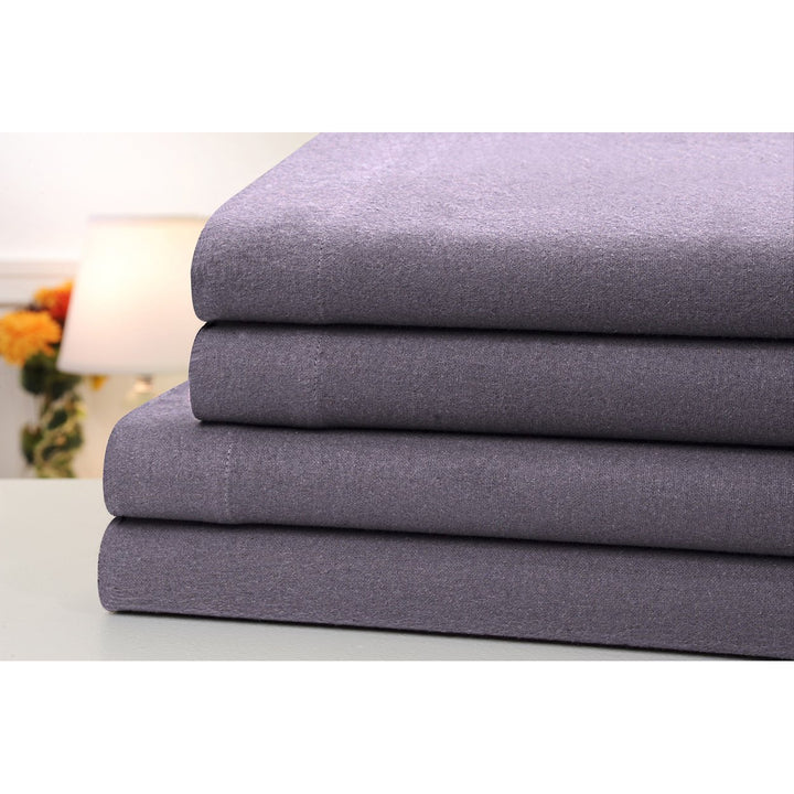 Bibb Home Solid Flannel 4 Piece Sheet Set Image 3