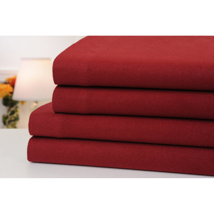 Bibb Home Solid Flannel 4 Piece Sheet Set Image 5