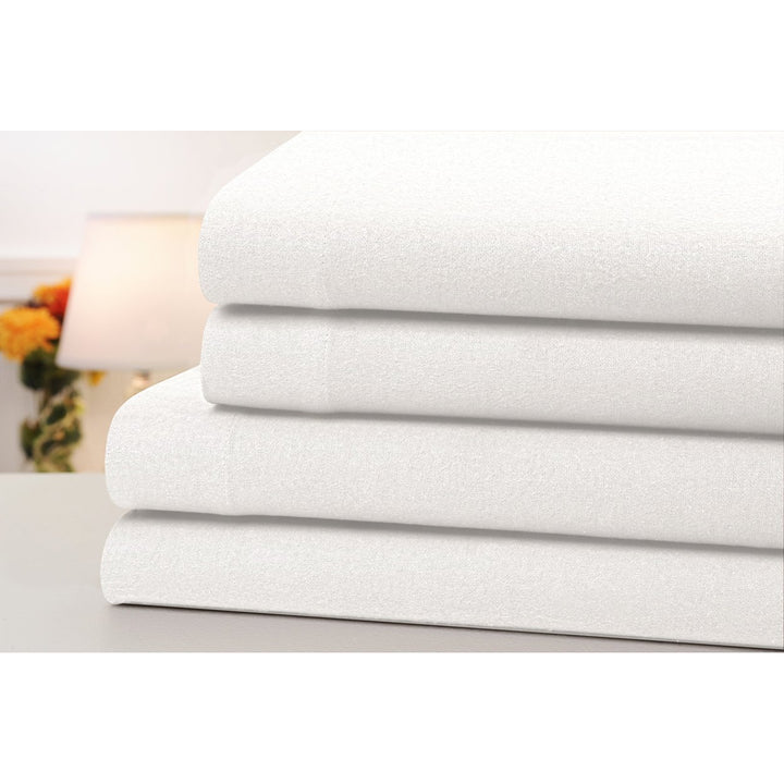 Bibb Home Solid Flannel 4 Piece Sheet Set 100% Cotton Warm Comfortable Various Sizes Image 6