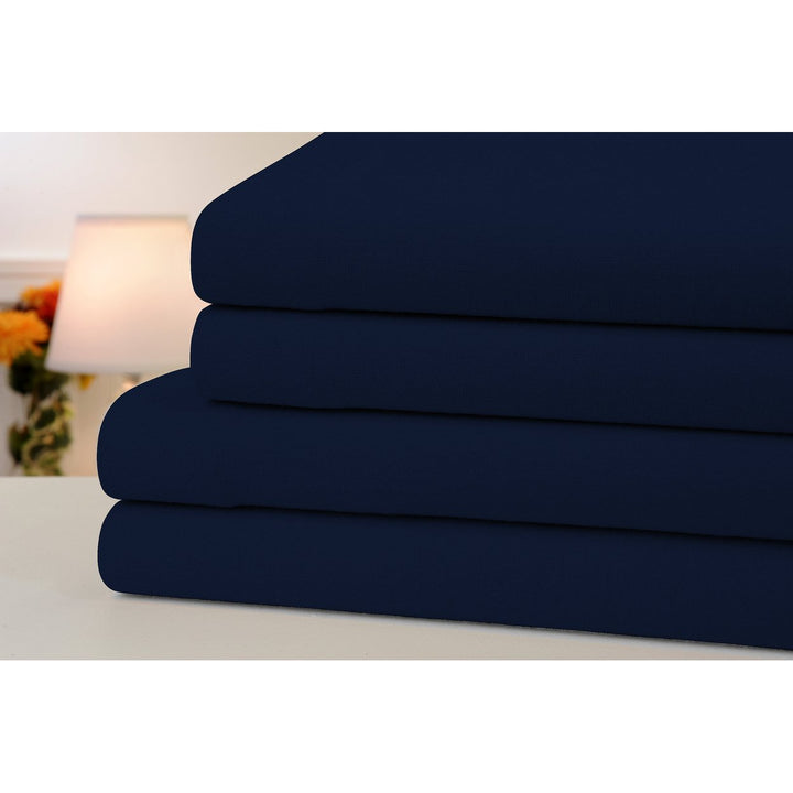 Bibb Home Solid Flannel 4 Piece Sheet Set 100% Cotton Warm Comfortable Various Sizes Image 1