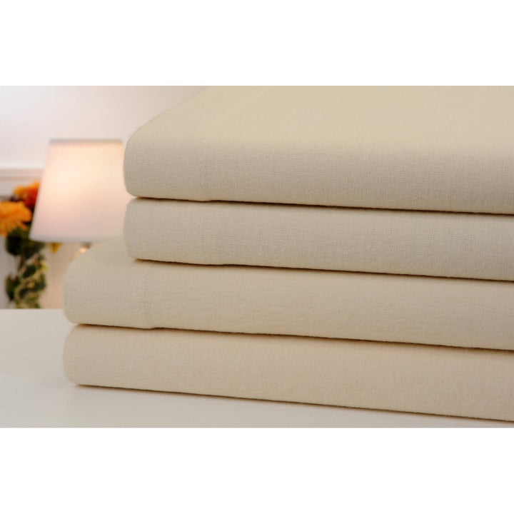 Bibb Home Solid Flannel 4 Piece Sheet Set 100% Cotton Warm Comfortable Various Sizes Image 8