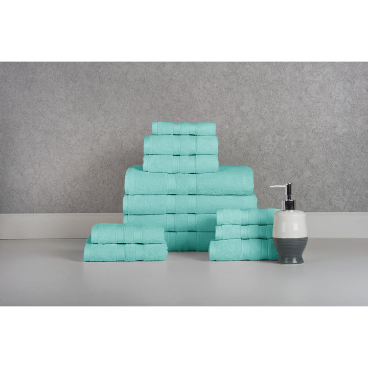 Bibb Home 12 Piece Egyptian Cotton Towel Set Image 2