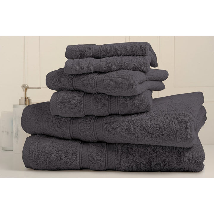 Bibb Home 6-Piece Egyptian Cotton Towel Set Zero Twist Soft Absorbent 650GSM Image 1