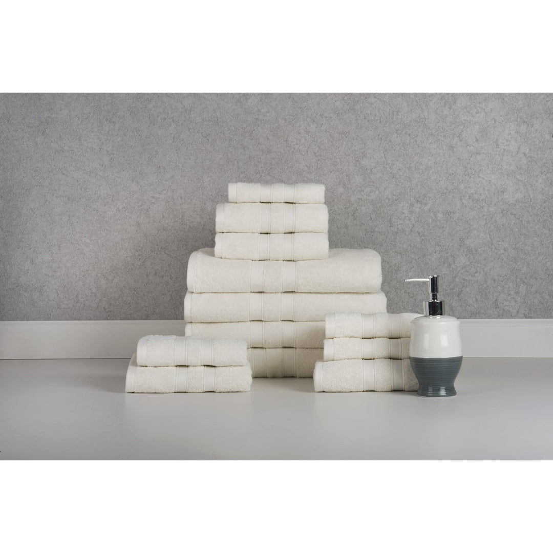 Bibb Home 12 Piece Egyptian Cotton Towel Set Image 3