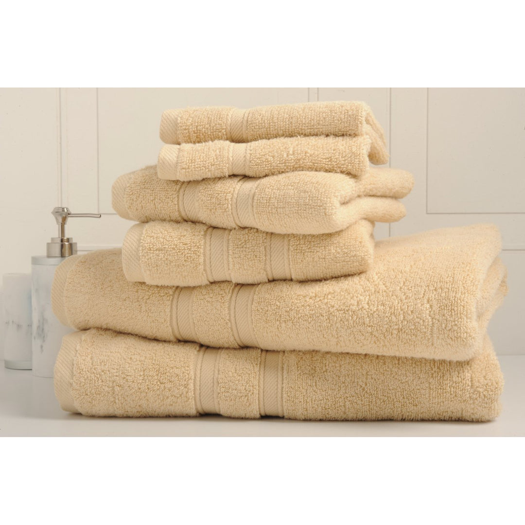 Bibb Home 6-Piece Egyptian Cotton Towel Set Zero Twist Soft Absorbent 650GSM Image 1