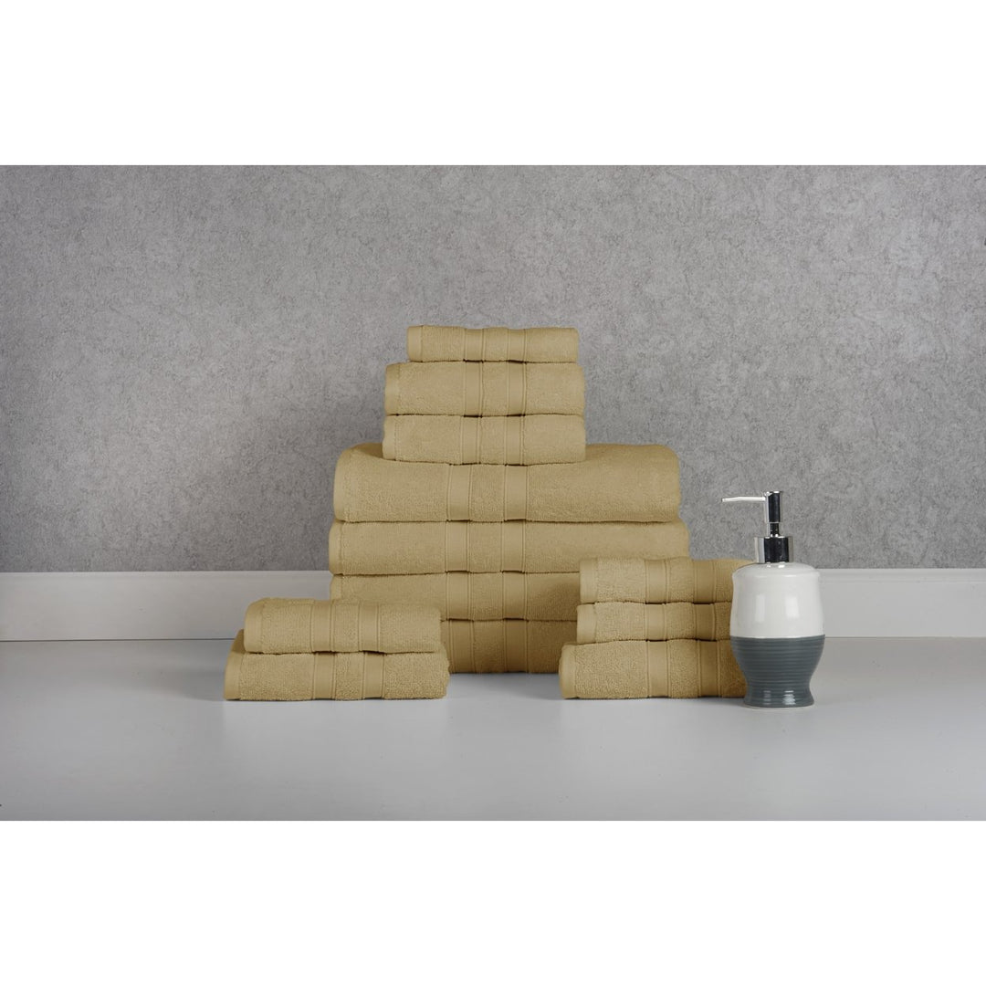 Bibb Home 12 Piece Egyptian Cotton Towel Set Image 5