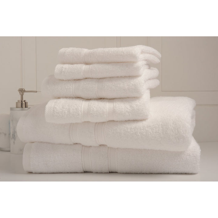 Bibb Home 6-Piece Egyptian Cotton Towel Set Zero Twist Soft Absorbent 650GSM Image 1