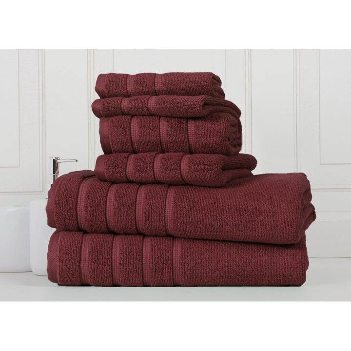 Bibb Home 6-Piece Egyptian Cotton Towel Set Zero Twist Soft Absorbent 650GSM Image 1