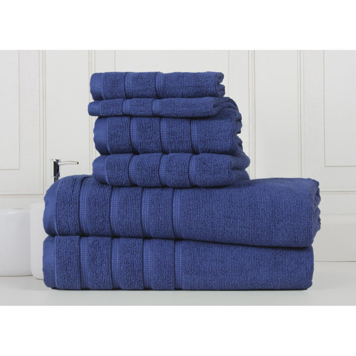 Bibb Home 6-Piece Egyptian Cotton Towel Set Zero Twist Soft Absorbent 650GSM Image 1