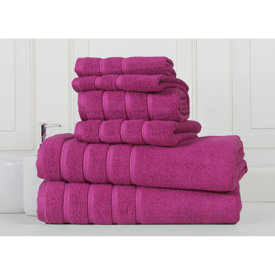 Bibb Home 6-Piece Egyptian Cotton Towel Set Zero Twist Soft Absorbent 650GSM Image 1