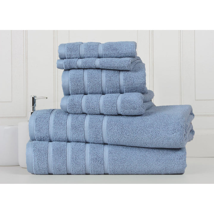 Bibb Home 6-Piece Egyptian Cotton Towel Set Zero Twist Soft Absorbent 650GSM Image 1