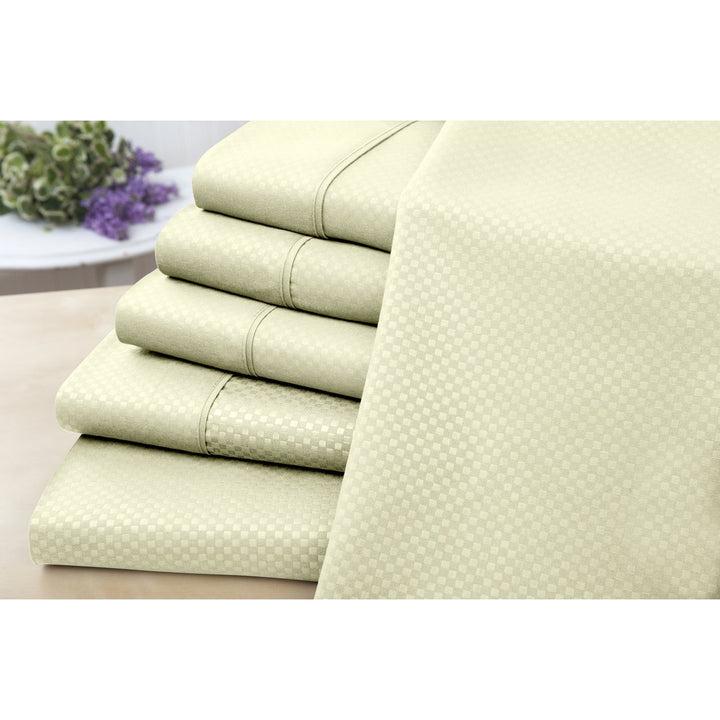 US Army 6 Piece Microfiber Embossed Check Sheet Set Twin King Sizes Durable Image 4