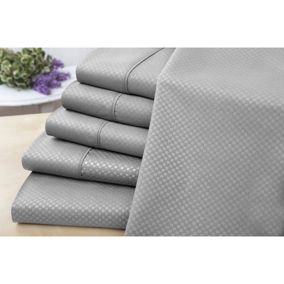 US Army 6 Piece Microfiber Embossed Check Sheet Set Twin King Sizes Durable Image 5