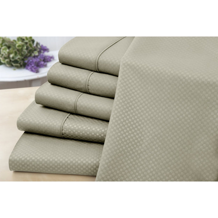 US Army 6 Piece Microfiber Embossed Check Sheet Set Twin King Sizes Durable Image 6