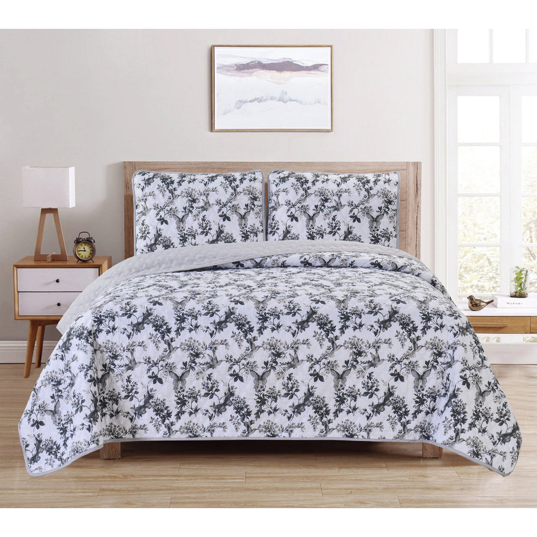 Dan River Reversible Quilt Set 3 Piece Microfiber Full Queen King Bedding Image 4