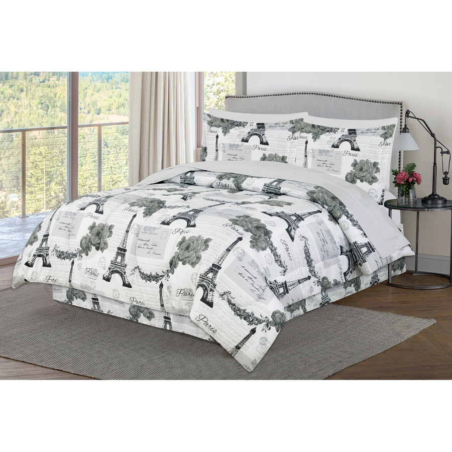 Dan River 8 Piece Reversible Bed in a Bag Comforter Set Microfiber King Queen Image 1