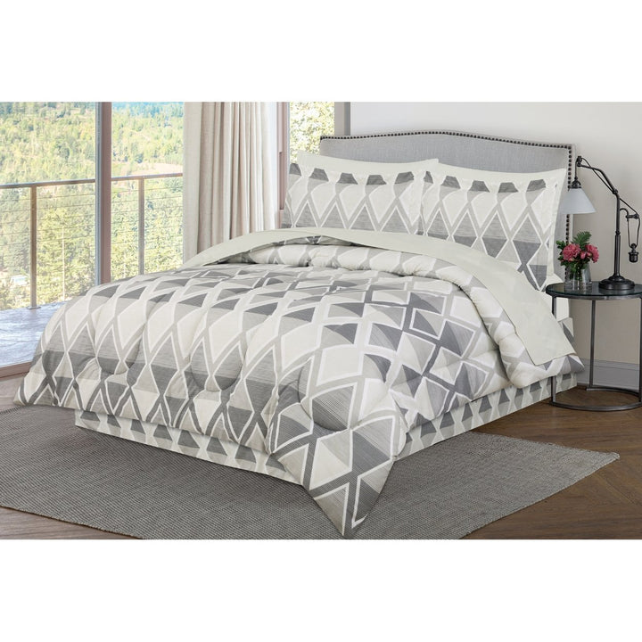 Dan River 8 Piece Reversible Bed in a Bag Comforter Set Microfiber King Queen Image 3