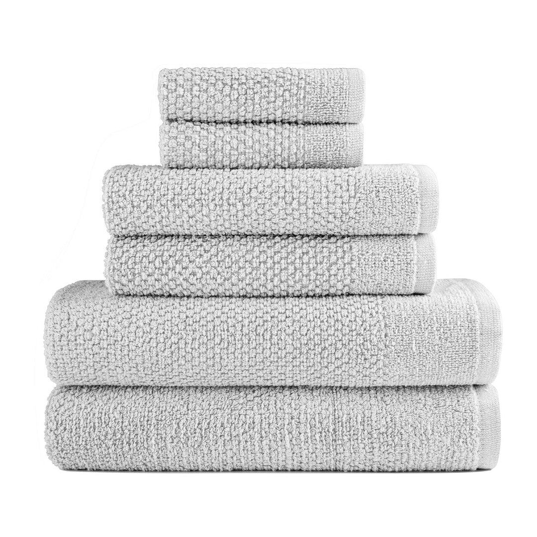 Dan River 6 Piece Cotton Bath Towel Set Popcorn Texture Absorbent Towels Image 2