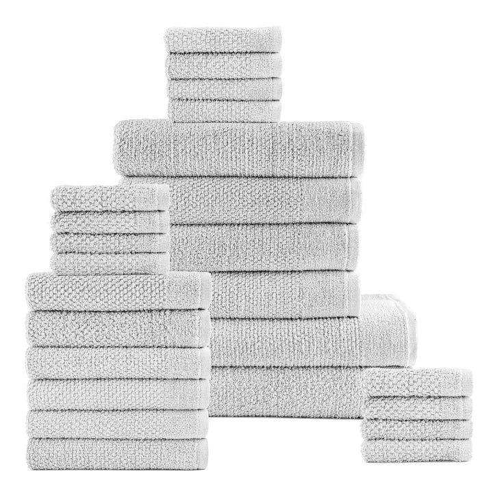 Dan River 24 Piece Popcorn Cotton Bath Towel Set Soft Combed Cotton Towels Image 2