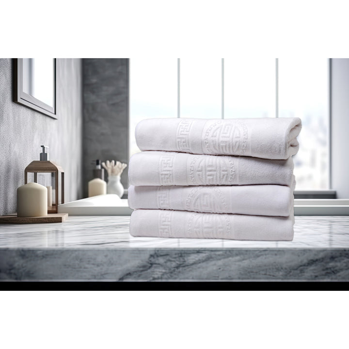 Dan River 4 Piece Microfiber Bath Towel Set Embossed Plush Soft Blue or Gray Image 7