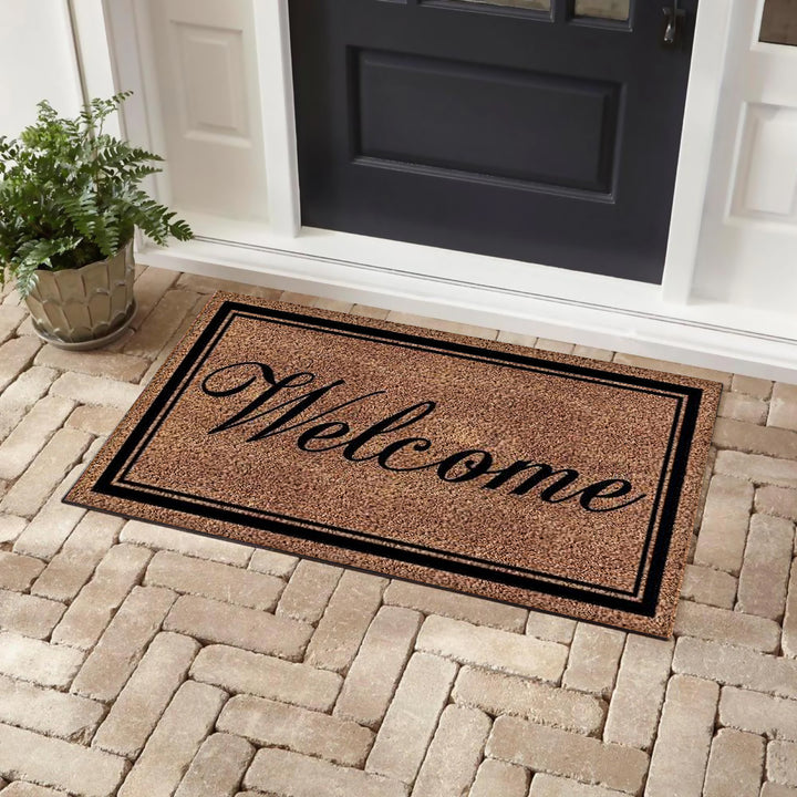 Bibb Home 5880 Bibb Home Outdoor Coir Door Mat 18x30" Home Sweet Home Black Image 6