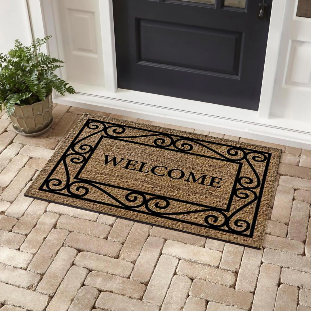 Bibb Home 5880 Bibb Home Outdoor Coir Door Mat 18x30" Home Sweet Home Black Image 8