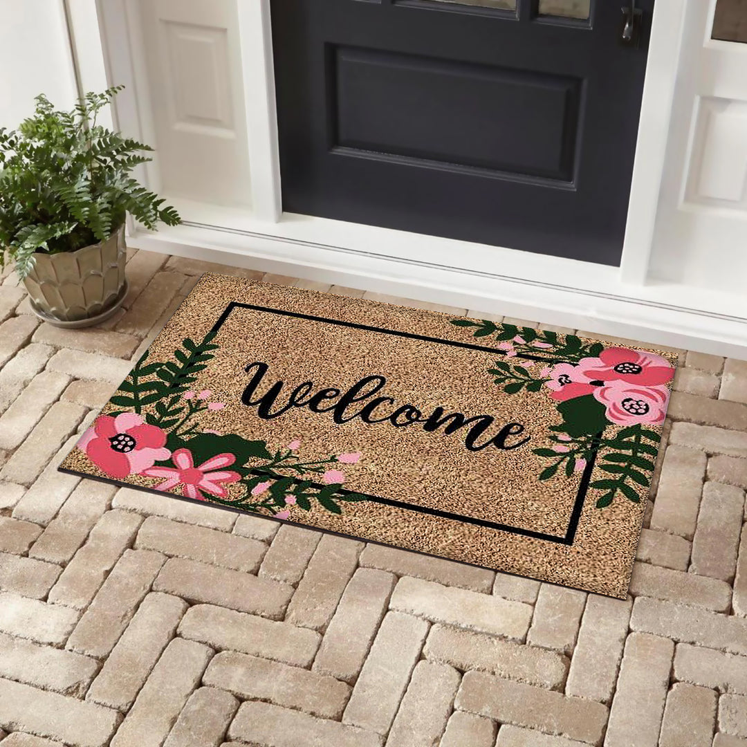 Bibb Home 5880 Bibb Home Outdoor Coir Door Mat 18x30" Home Sweet Home Black Image 9