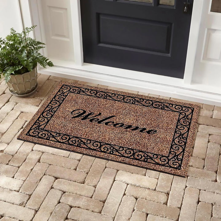 Bibb Home Coir Door Mat 18x30 Home Sweet Home Black Outdoor Mat Durable Entryway Image 1