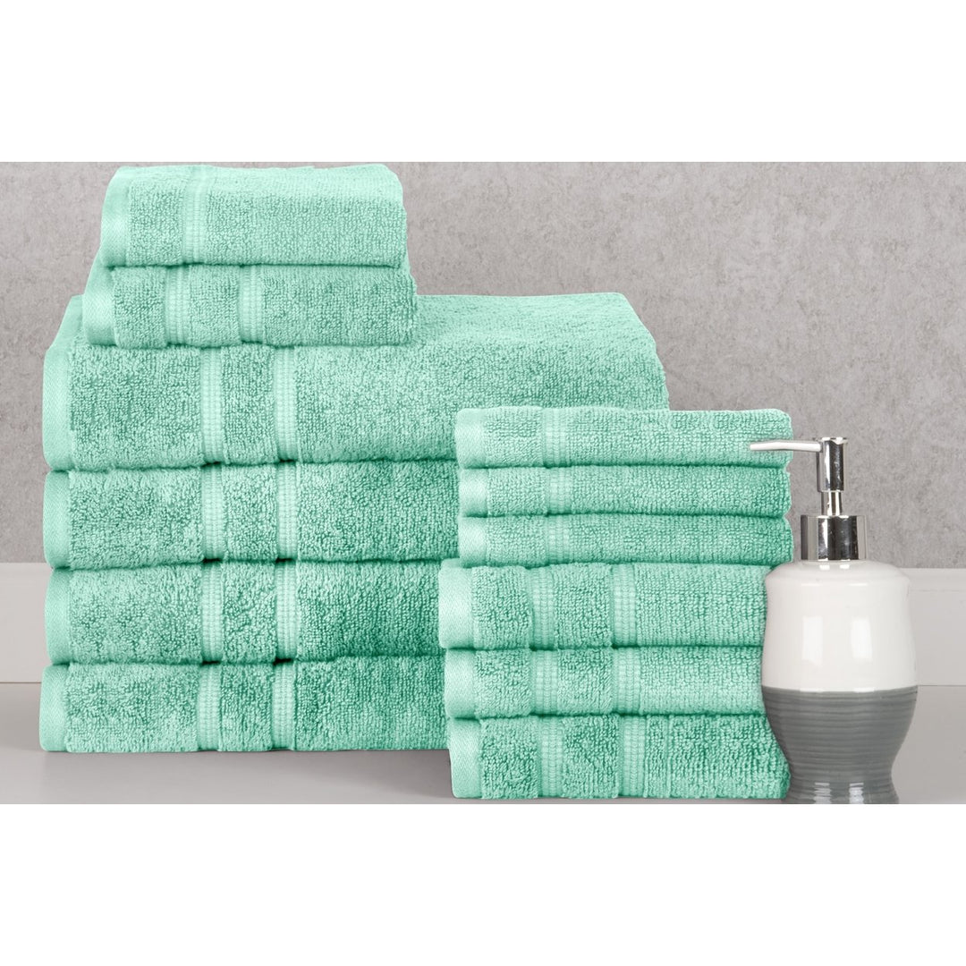 Bibb Home 12 Piece Egyptian Cotton Towel Set 600GSM Zero Twist Bath Hand Cloths Image 3