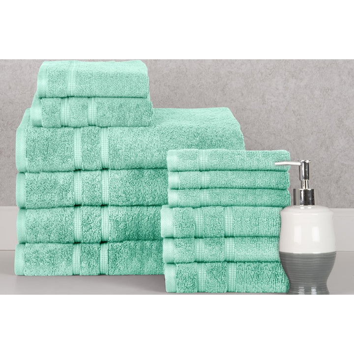 Bibb Home 12 Piece Egyptian Cotton Towel Set 600GSM Zero Twist Bath Hand Cloths Image 1