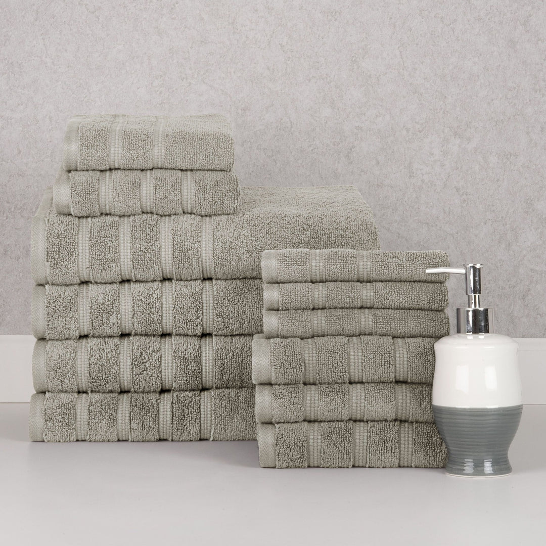 Bibb Home 12 Piece Zero Twist Egyptian Cotton Towel Set Image 5