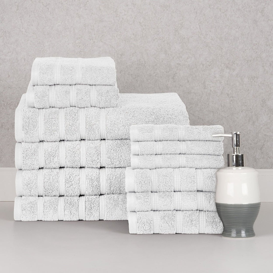 Bibb Home 12 Piece Zero Twist Egyptian Cotton Towel Set Image 7