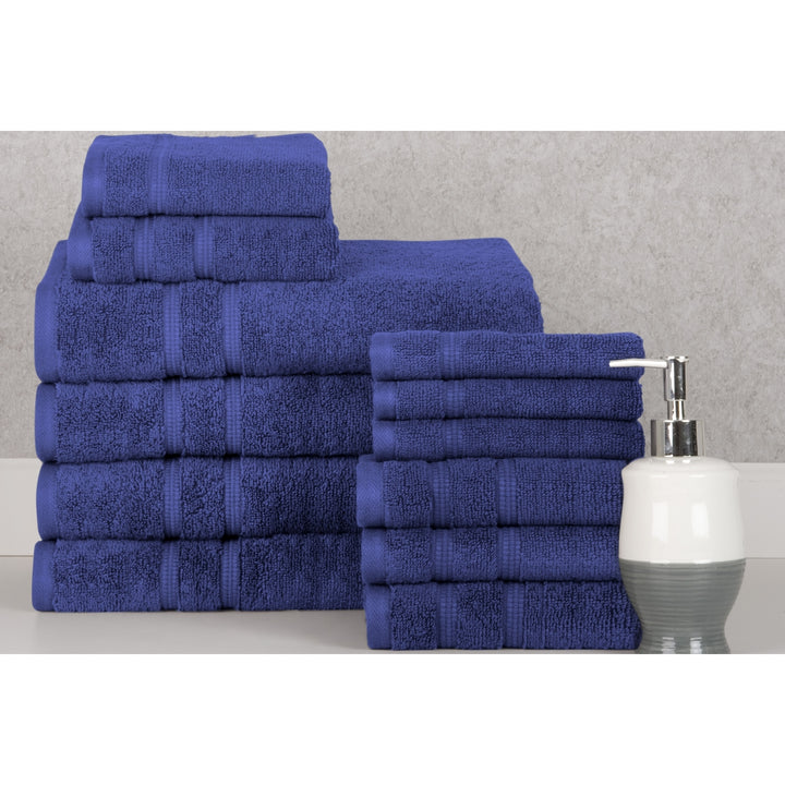 Bibb Home 12 Piece Egyptian Cotton Towel Set 600GSM Zero Twist Bath Hand Cloths Image 9