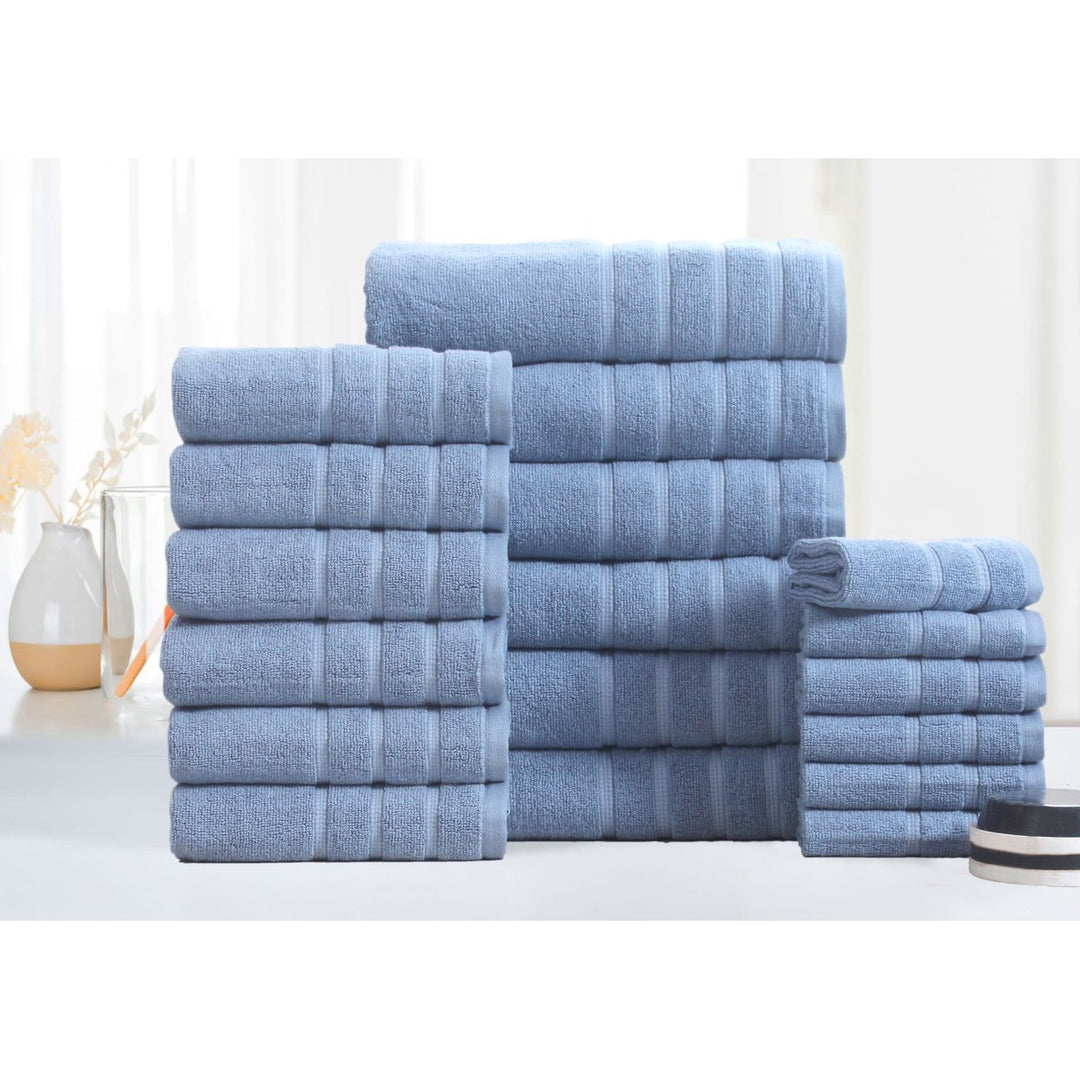 Bibb Home 18 Piece Egyptian Cotton Towel Set Zero Twist Luxury Soft Absorbent Image 1