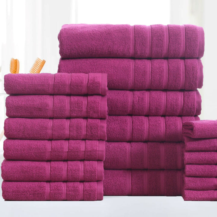 Bibb Home 18 Piece Zero Twist Egyptian Cotton Towel Set Image 9