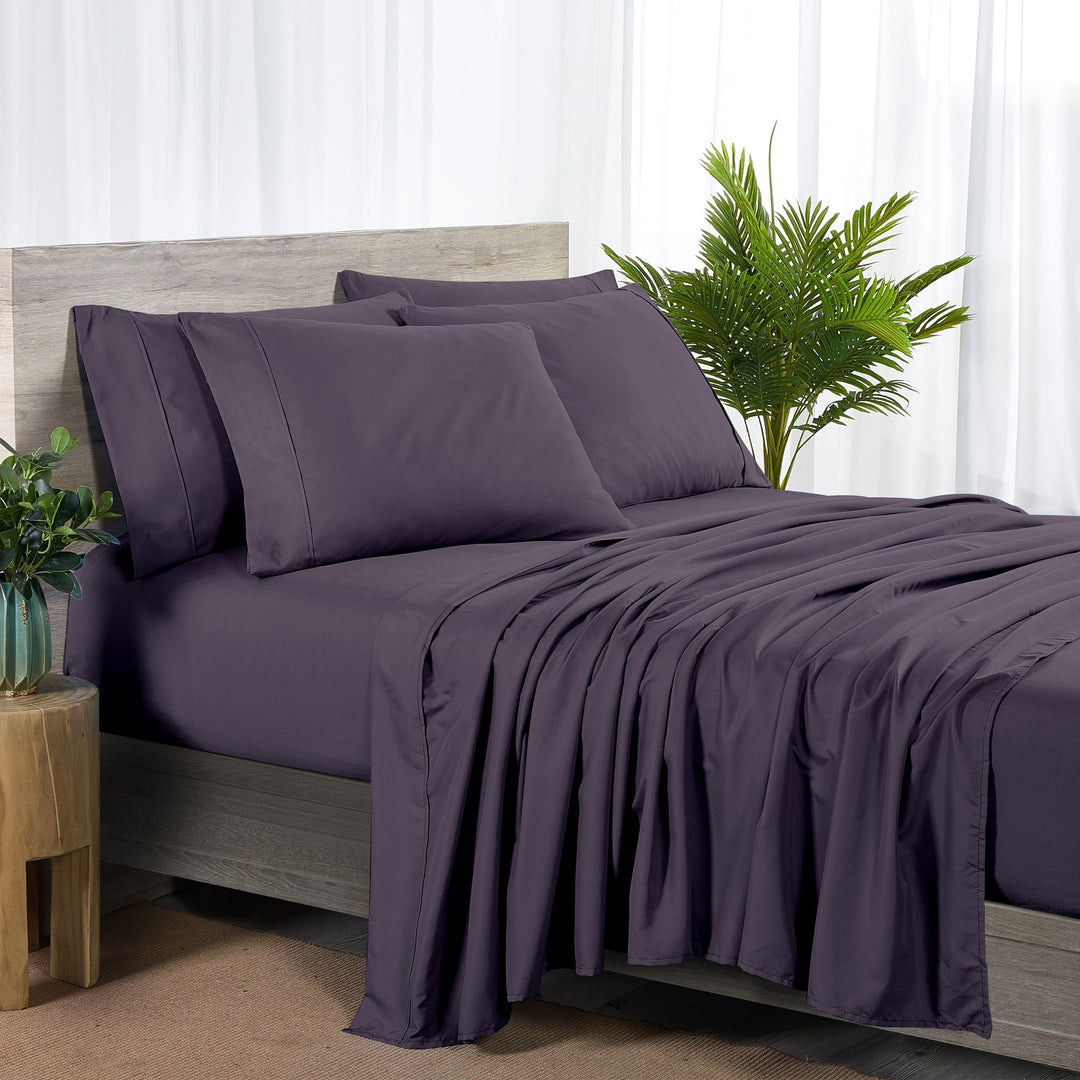 Bibb Home Bamboo Sheet Set 2000 Count 6-Piece Deep Pocket Soft Cool King Image 1