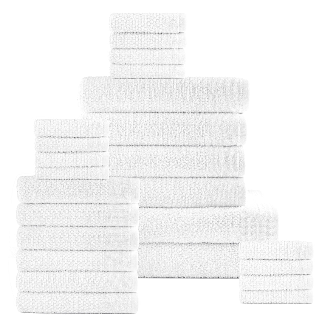 Dan River 24 Piece Popcorn Cotton Bath Towel Set Soft Combed Cotton Towels Image 1