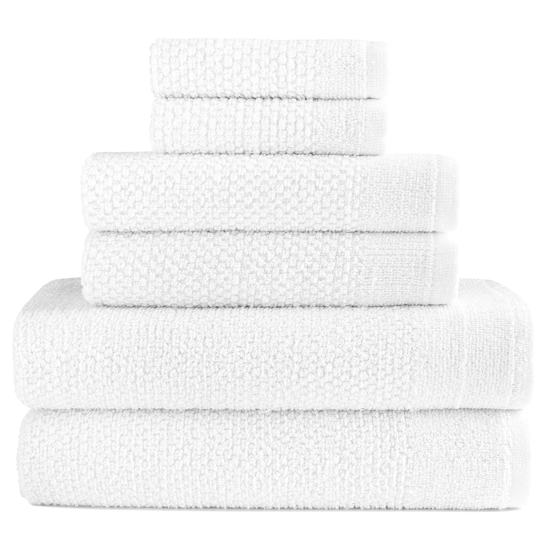 Dan River 6 Piece Cotton Bath Towel Set Popcorn Texture Absorbent Towels Image 7