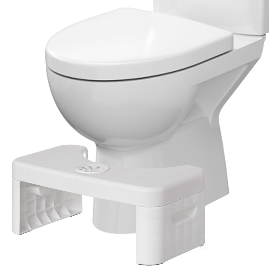 Portable Squatting Bathroom Stool White 6.25 Inch Foldable Toilet Footrest Image 1