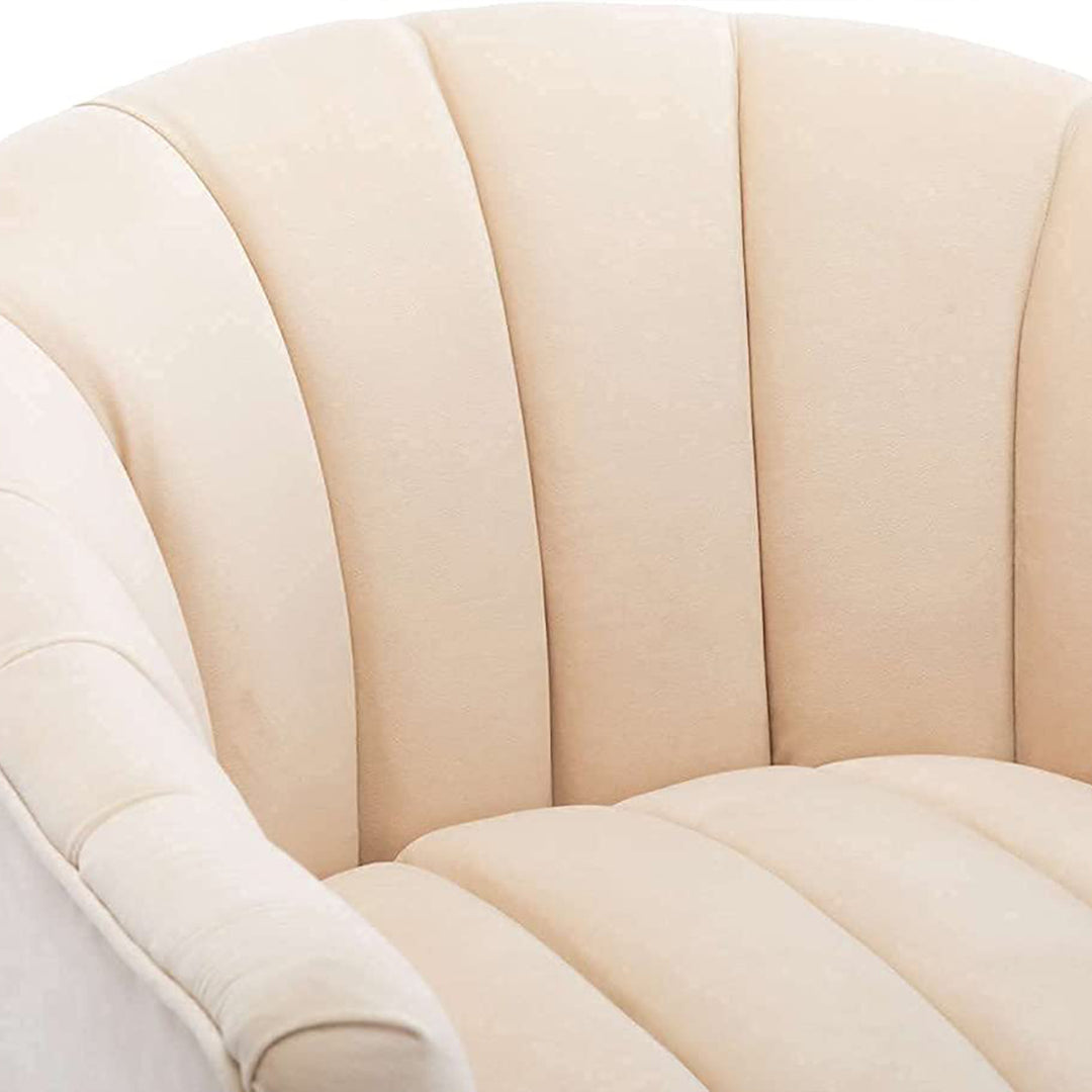 SEYNAR Modern Glam Velvet Accent Vanity Chair with Golden Metal Legs for Living Room Image 9