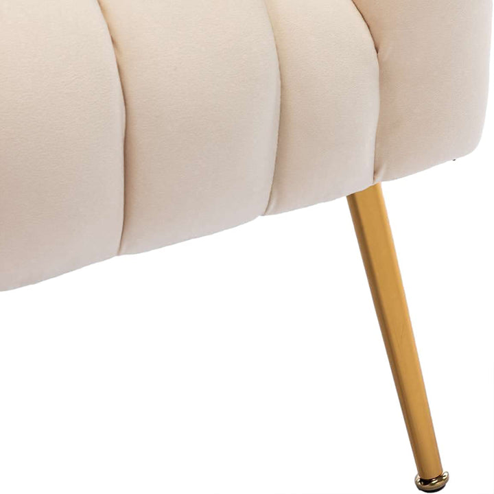 SEYNAR Modern Glam Velvet Accent Vanity Chair with Golden Metal Legs for Living Room Image 10