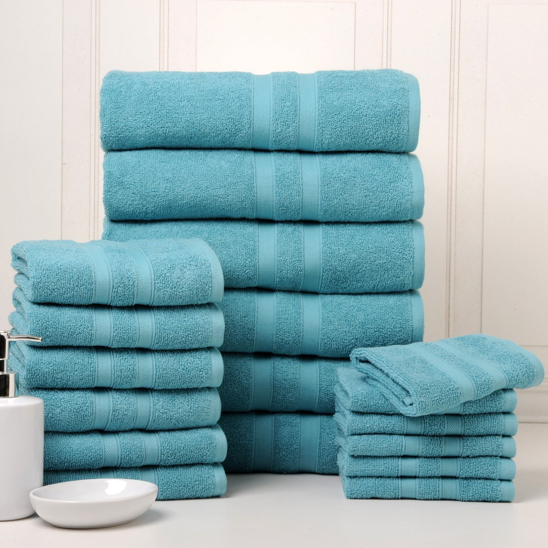 Bibb Home 18 Piece Egyptian Cotton Towel Set 100% Soft Absorbent White 600GSM Image 1