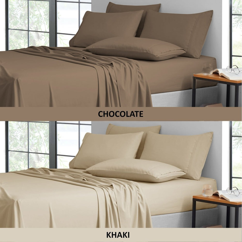 Bamboo Luxury 6-Piece Sheet Set Hypoallergenic Soft Wrinkle Resistant Eco-Friendly Image 9