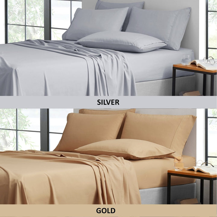 Bamboo Luxury 6-Piece Sheet Set Hypoallergenic Soft Wrinkle Resistant Eco-Friendly Image 1