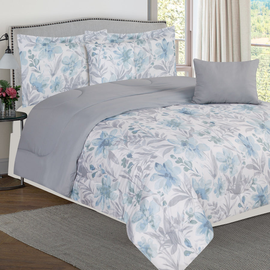Bibb Home 5 Piece Comforter Set with Decorative Pillows Image 1
